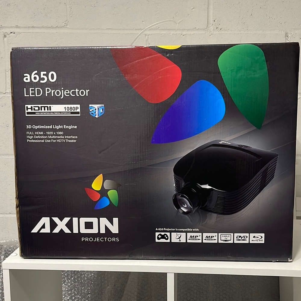 Brand New Axion Projector. A650 Led Projector. Full HDMI 1920 x 1080 MSRP: $6119